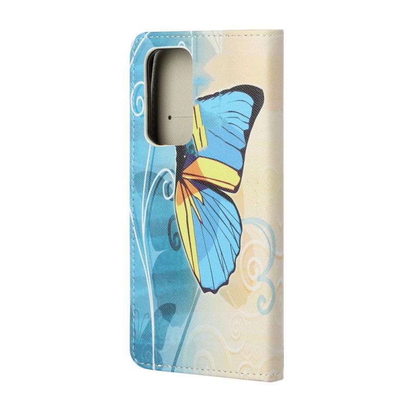 Flip Case Leren Xiaomi Mi 10T / 10T Pro Paars Geel Vlinders