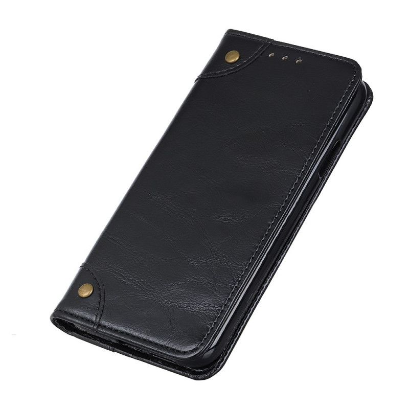 Folio-hoesje Xiaomi Mi 10T / 10T Pro Donkerblauw Zwart Vintage Splitleren Klinknagels