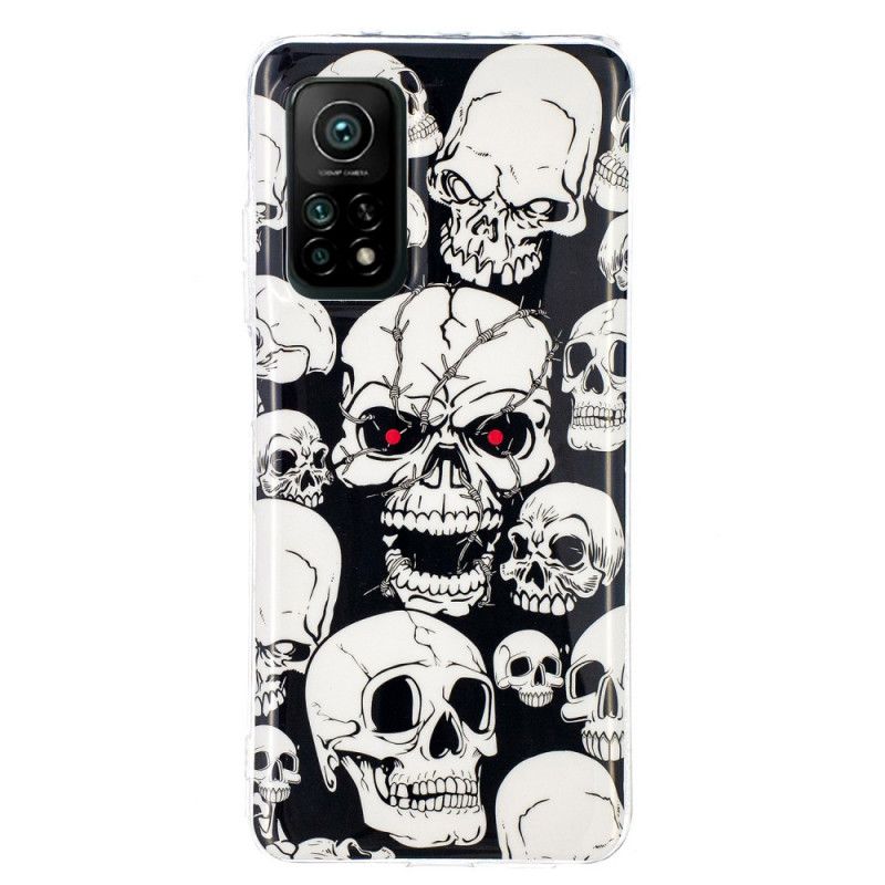 Hoesje voor Xiaomi Mi 10T / 10T Pro Aandacht Fluorescerende Schedels