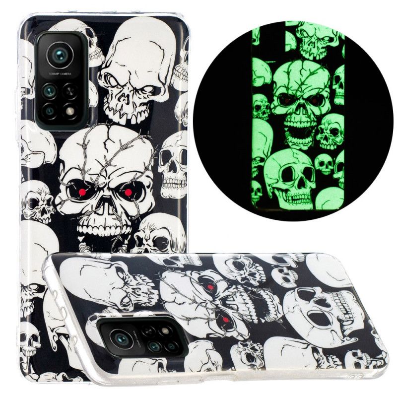 Hoesje voor Xiaomi Mi 10T / 10T Pro Aandacht Fluorescerende Schedels
