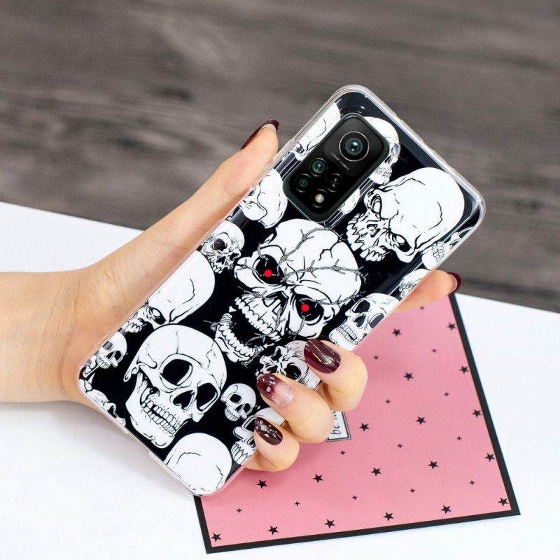 Hoesje voor Xiaomi Mi 10T / 10T Pro Aandacht Fluorescerende Schedels