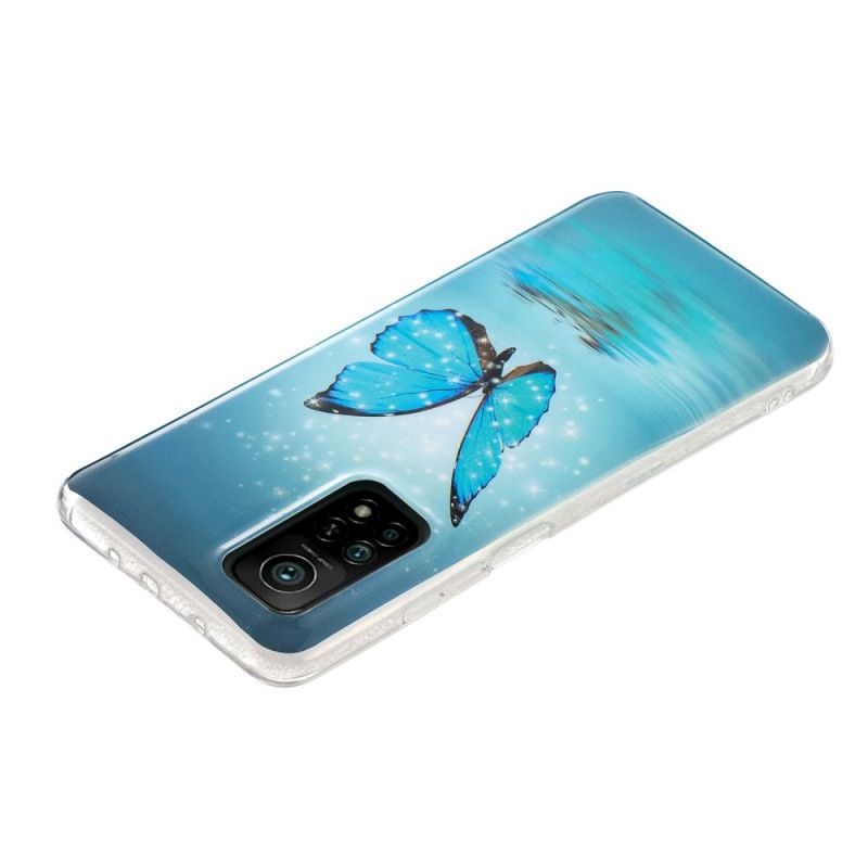 Hoesje Xiaomi Mi 10T / 10T Pro Fluorescerende Blauwe Vlinder
