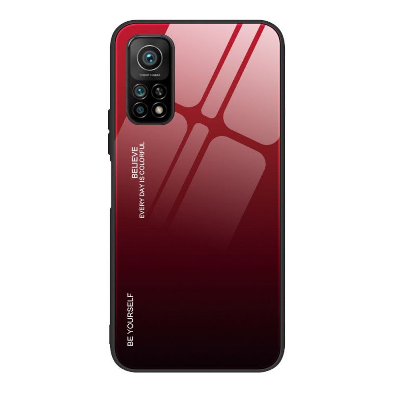 Hoesje Xiaomi Mi 10T / 10T Pro Magenta Rood Wees Jezelf Gehard Glas