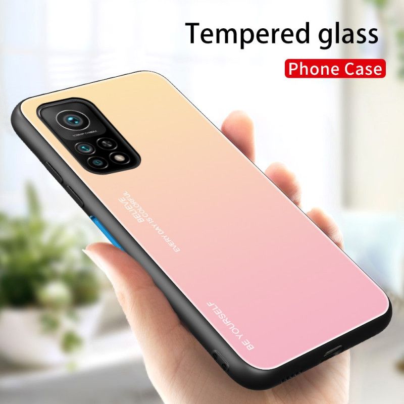 Hoesje Xiaomi Mi 10T / 10T Pro Magenta Rood Wees Jezelf Gehard Glas