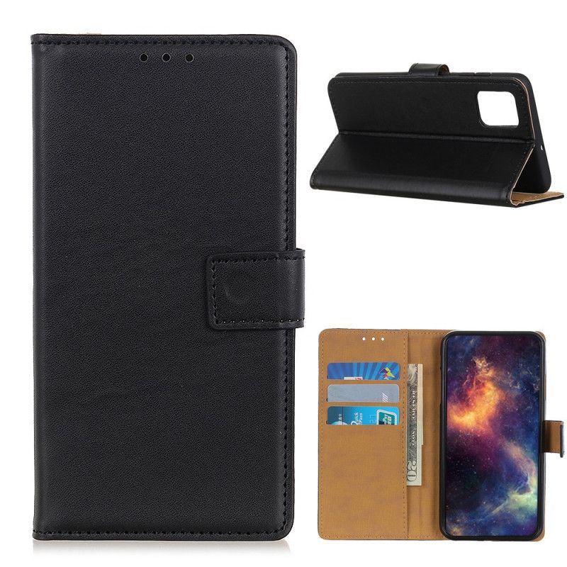 Leren Hoesje Xiaomi Mi 10T / 10T Pro Donkerblauw Zwart Eenvoudig Kunstleer