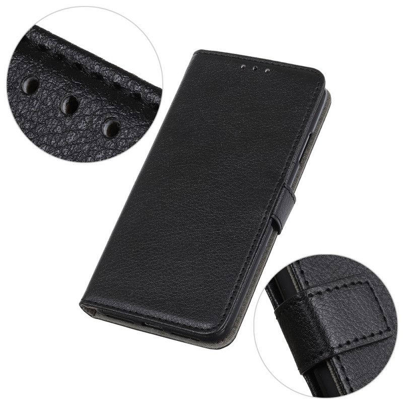 Leren Hoesje Xiaomi Mi 10T / 10T Pro Rood Zwart Telefoonhoesje Getextureerde Lychee