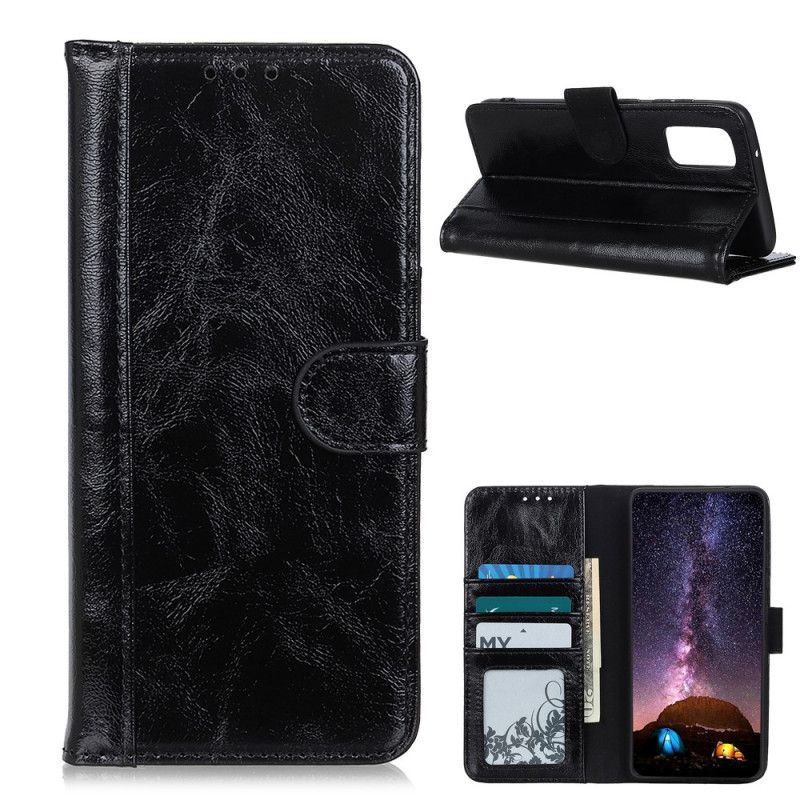 Leren Hoesje Xiaomi Mi 10T / 10T Pro Rood Zwart Telefoonhoesje Split Lakleer