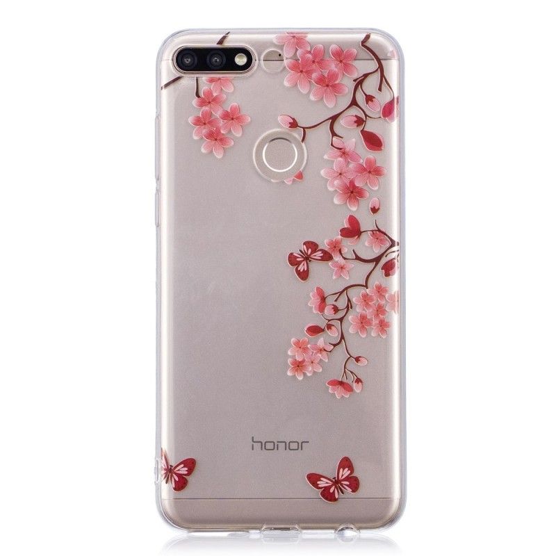 Case Hoesje Huawei Y7 2018 Telefoonhoesje Transparant Bloeiende Boom