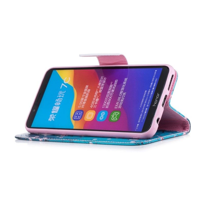 Cover Folio-hoesje Huawei Y7 2018 Telefoonhoesje Bloeiende Boom
