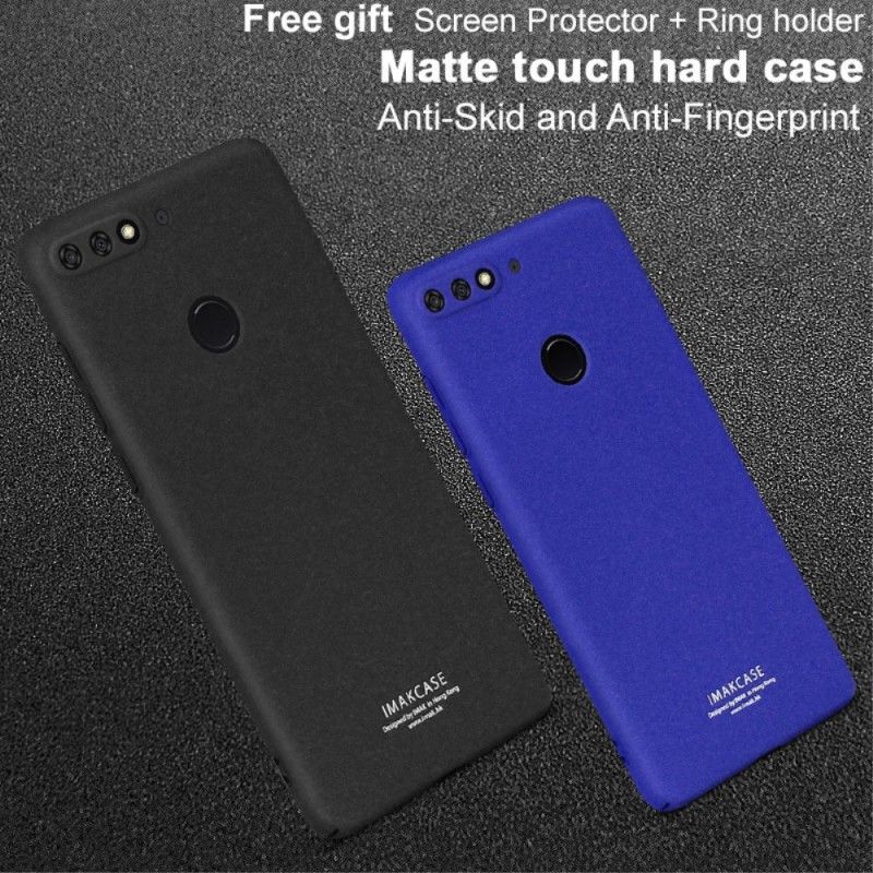 Hoesje Huawei Y7 2018 Donkerblauw Zwart Ring