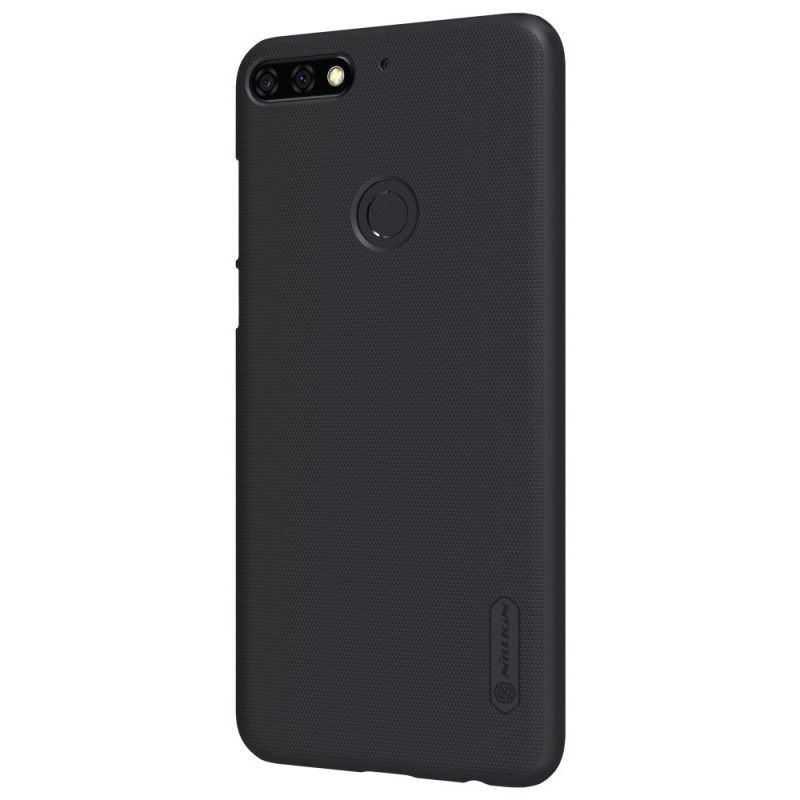 Hoesje Huawei Y7 2018 Wit Zwart Stijve Frosted Nillkin