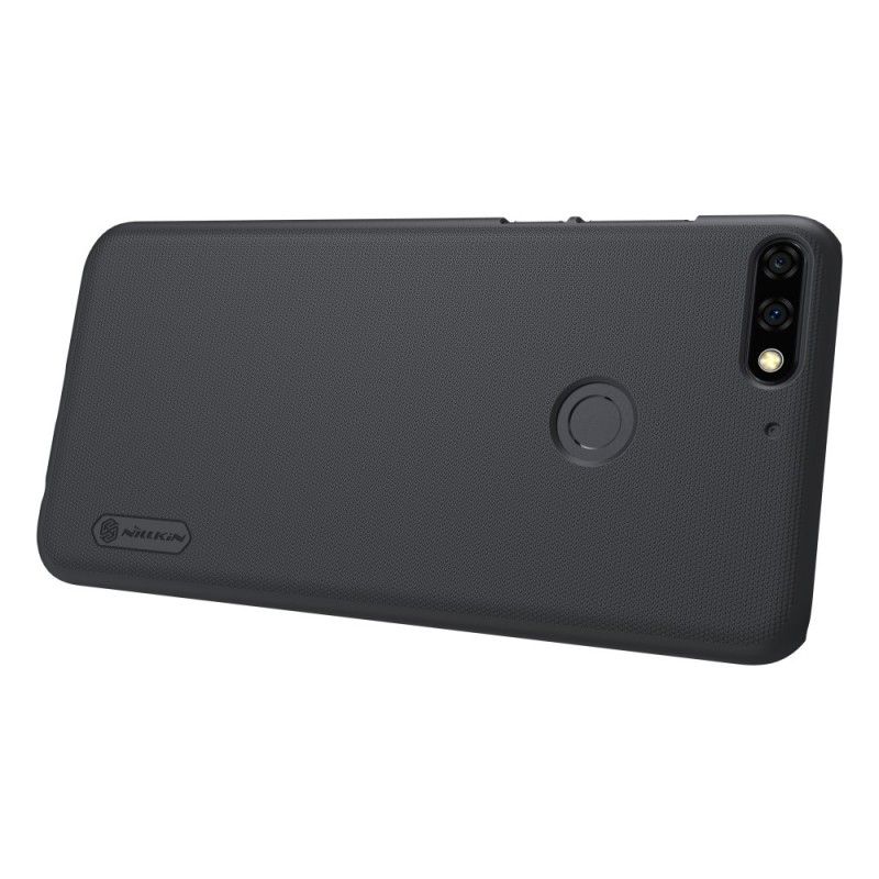 Hoesje Huawei Y7 2018 Wit Zwart Stijve Frosted Nillkin