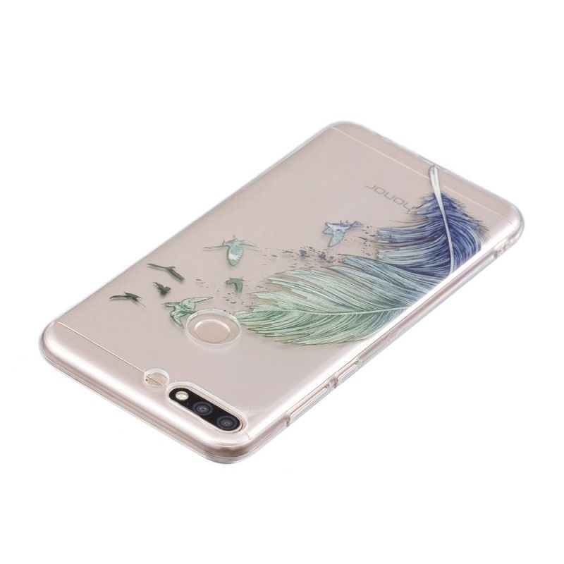 Hoesje voor Huawei Y7 2018 Transparant Gekleurde Veer