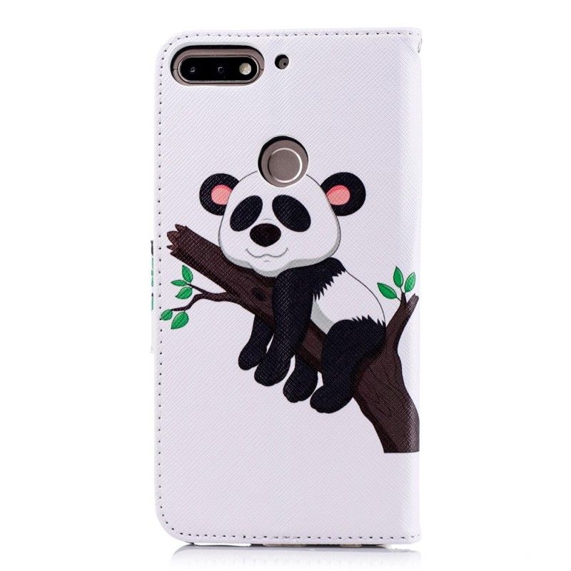 Leren Hoesje Huawei Y7 2018 Luie Panda