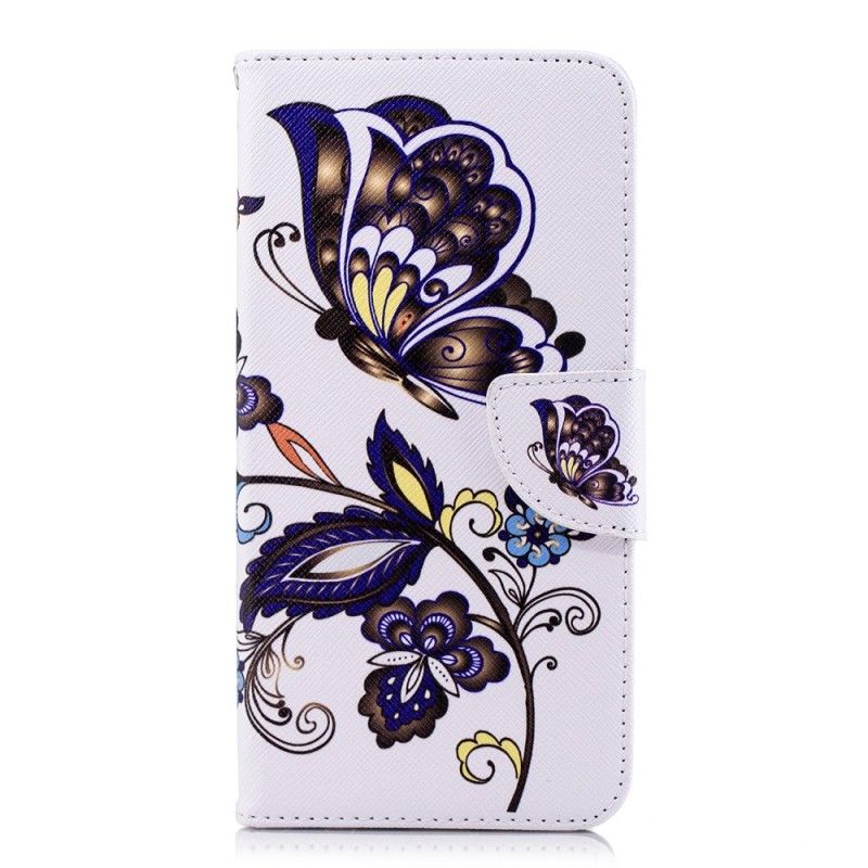 Leren Hoesje Huawei Y7 2018 Vlindertattoo