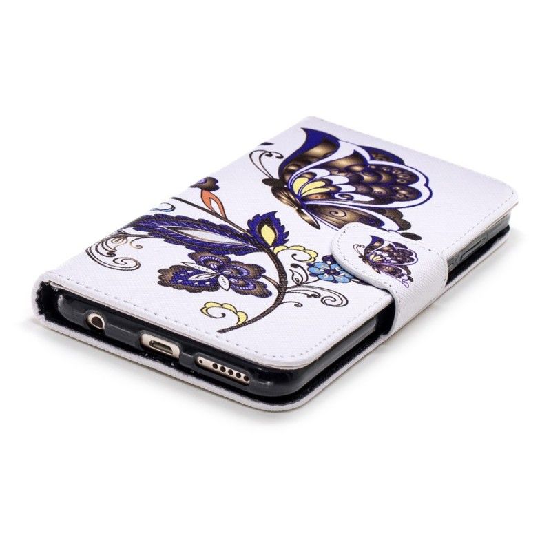 Leren Hoesje Huawei Y7 2018 Vlindertattoo