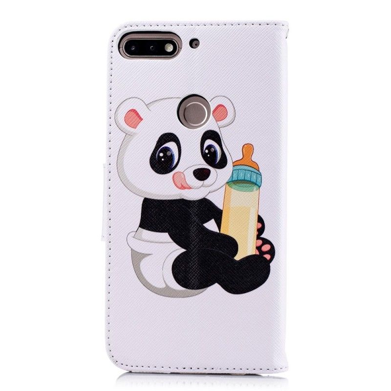Leren Hoesje voor Huawei Y7 2018 Babypanda