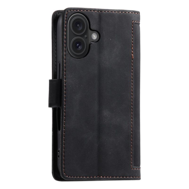 Leren Hoesje iPhone 16 Plus Vintage-stijlbescherming Bescherming Hoesje