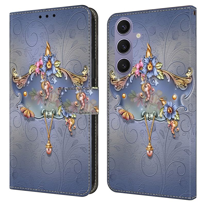 Bescherming Hoesje Samsung Galaxy S25 Plus 5g Gegraveerde Bloemen