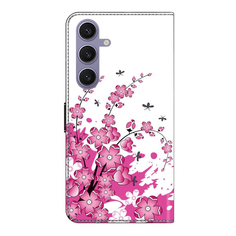 Bescherming Hoesje Samsung Galaxy S25 Plus 5g Roze Bloemenpatroon