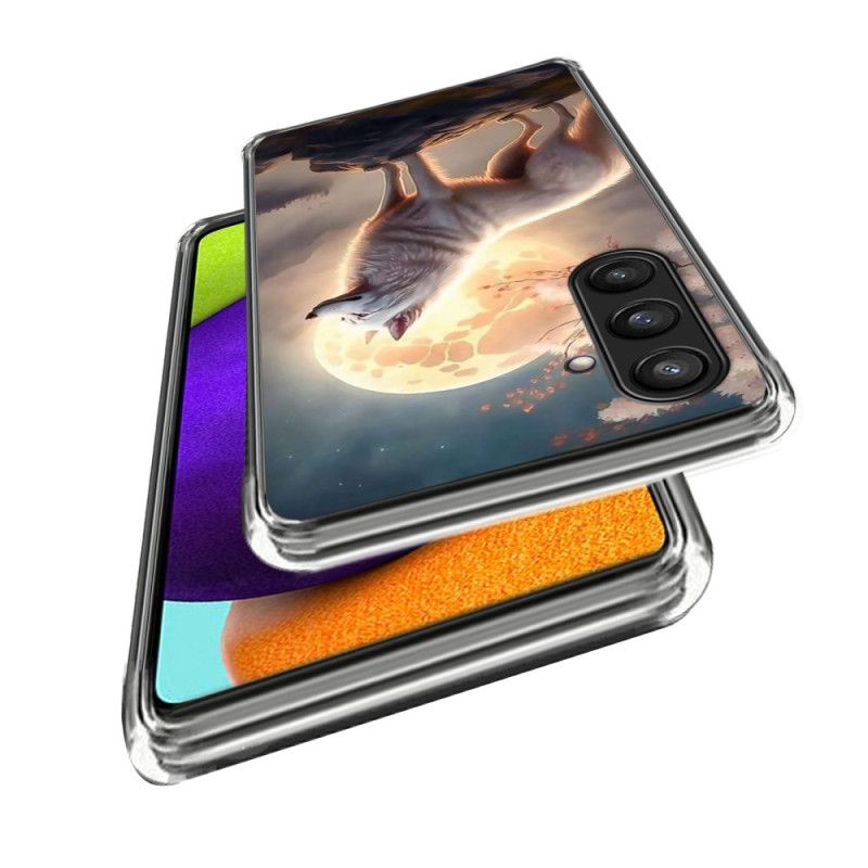 Case Hoesje Samsung Galaxy S25 Plus 5g Telefoonhoesje Wolf In De Maan