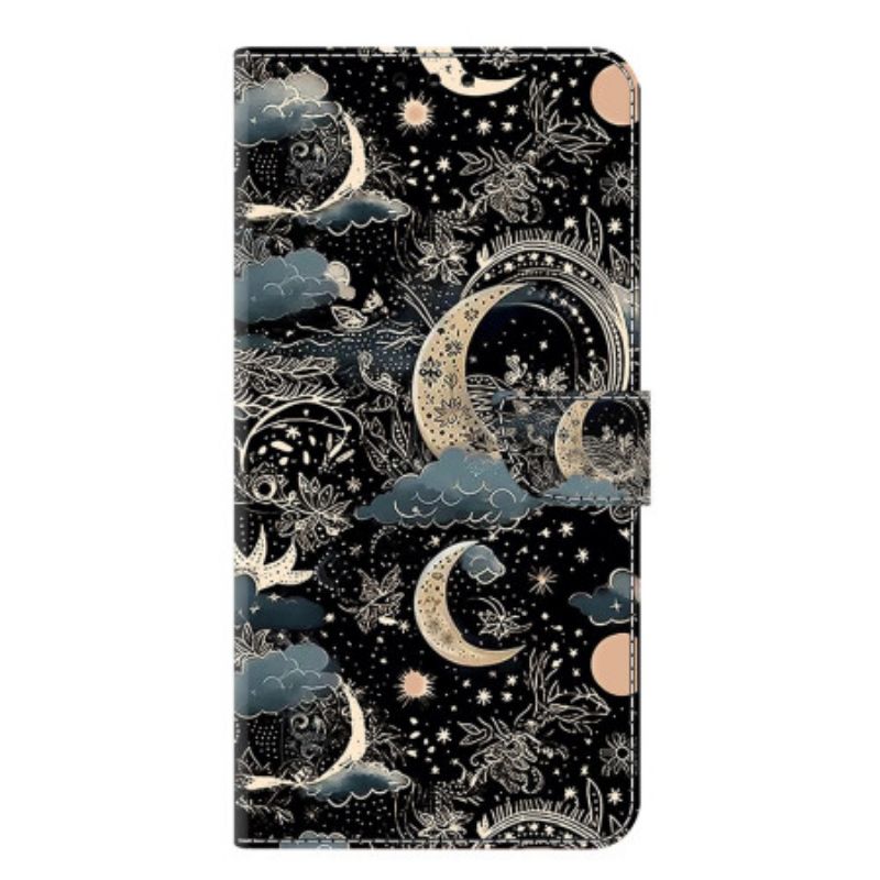 Flip Case Leren Samsung Galaxy S25 Plus 5g Maanpatroon