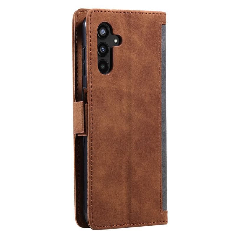 Flip Case Leren Samsung Galaxy S25 Plus 5g Vintage Suède-effect Met Bandje