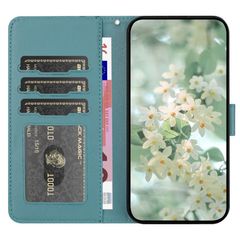Folio-hoesje Samsung Galaxy S25 Plus 5g Bloemenprint Met Bandje