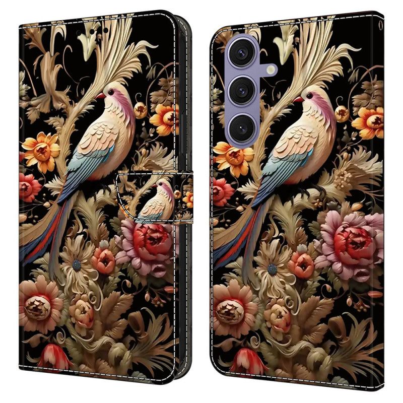 Folio-hoesje Samsung Galaxy S25 Plus 5g Telefoonhoesje Bloemen En Vogels