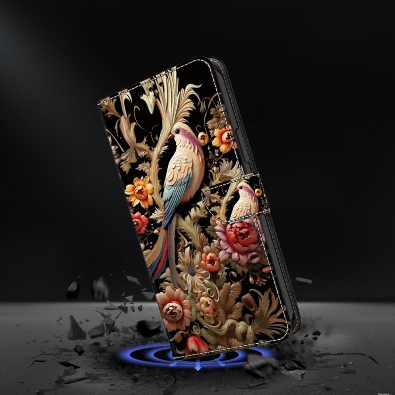 Folio-hoesje Samsung Galaxy S25 Plus 5g Telefoonhoesje Bloemen En Vogels