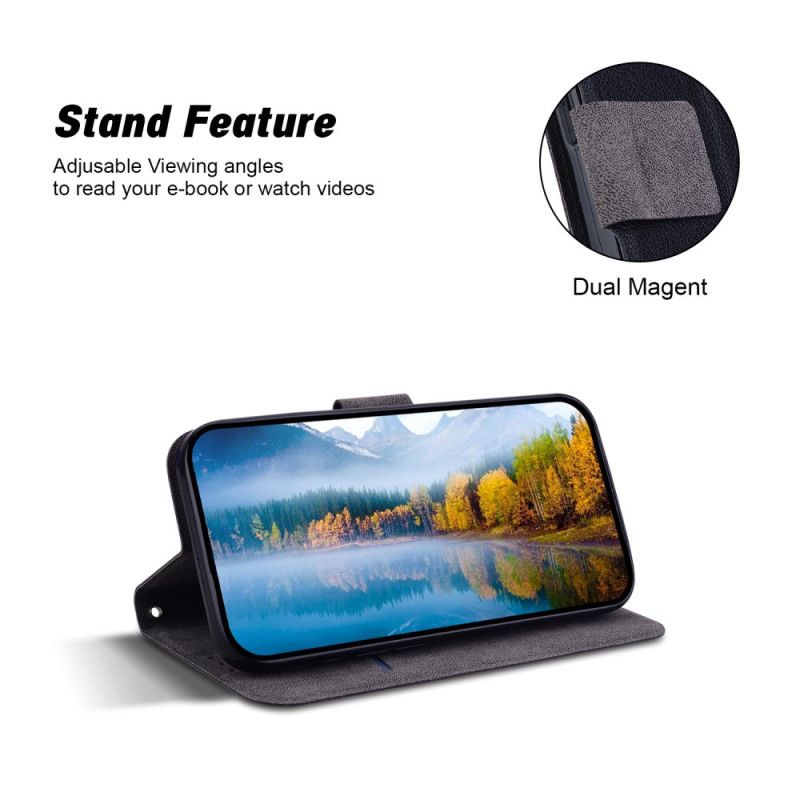 Folio-hoesje Samsung Galaxy S25 Plus 5g Telefoonhoesje Effen Leerlook Met Bandje