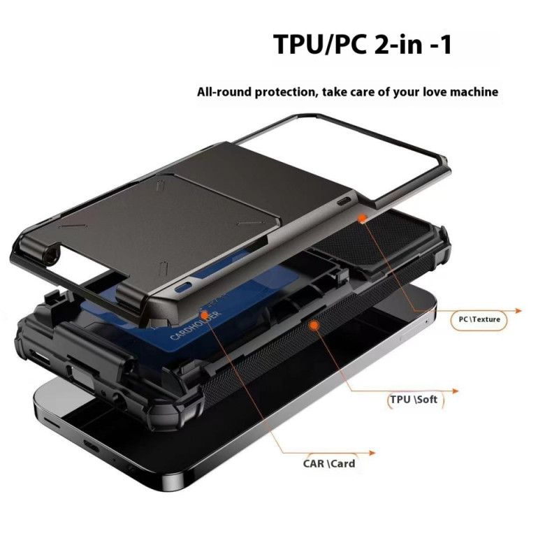 Hoesje Samsung Galaxy S25 Plus 5g Geïntegreerde Kaarthouder Bescherming Hoesje