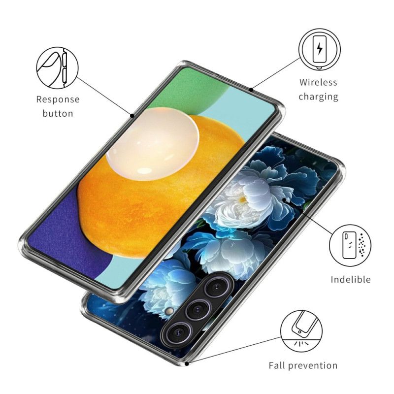 Hoesje Samsung Galaxy S25 Plus 5g Witte Pioenroos Bescherming Hoesje