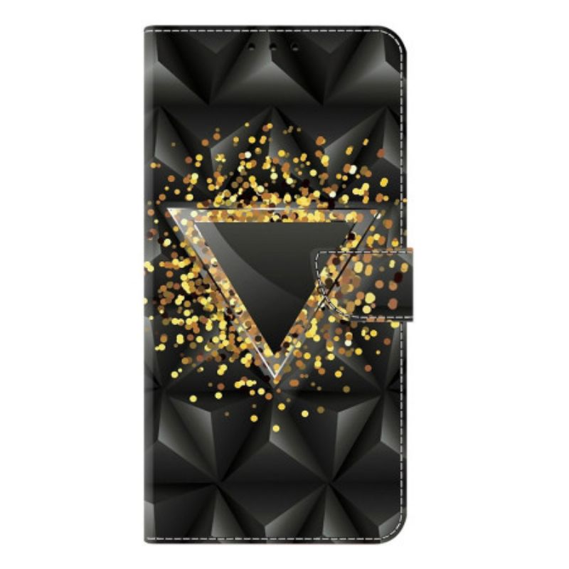 Leren Hoesje Samsung Galaxy S25 Plus 5g Gouden Driehoek Bescherming Hoesje