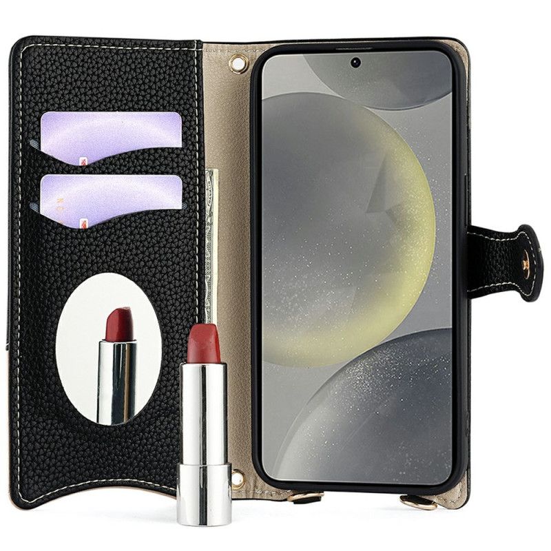 Leren Hoesje Samsung Galaxy S25 Plus 5g Portemonnee Met Ketting