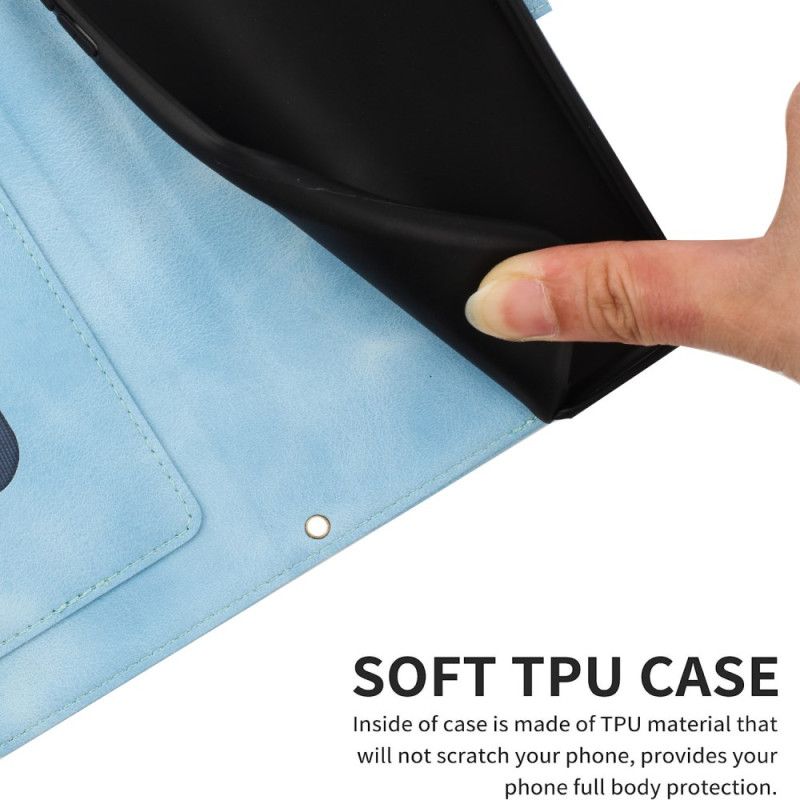 Leren Hoesje Voor Samsung Galaxy S25 Plus 5g Bloemendesign Met Bandje