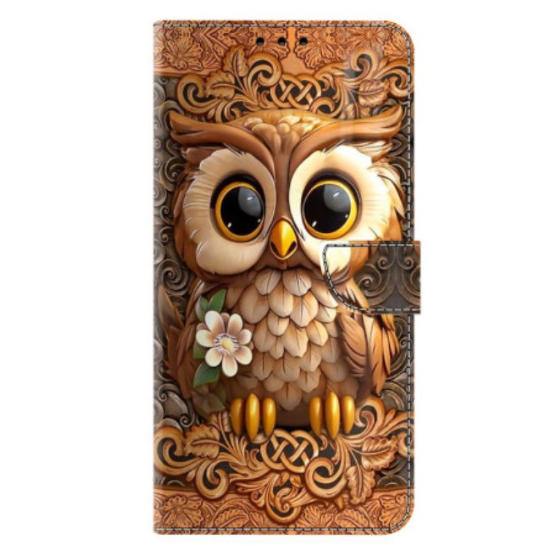 Leren Hoesje Voor Samsung Galaxy S25 Plus 5g Kleine Uil