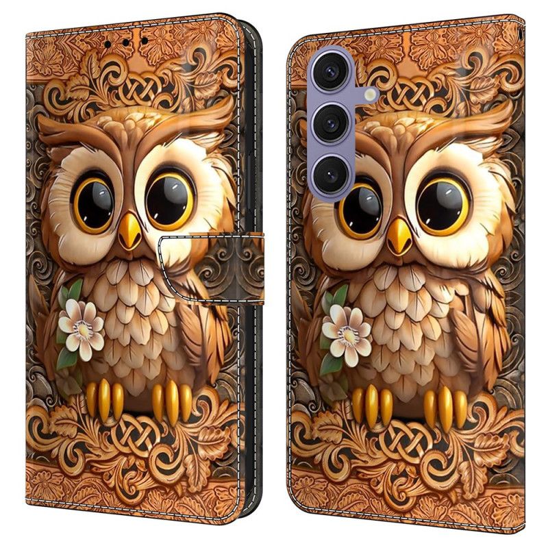 Leren Hoesje Voor Samsung Galaxy S25 Plus 5g Kleine Uil