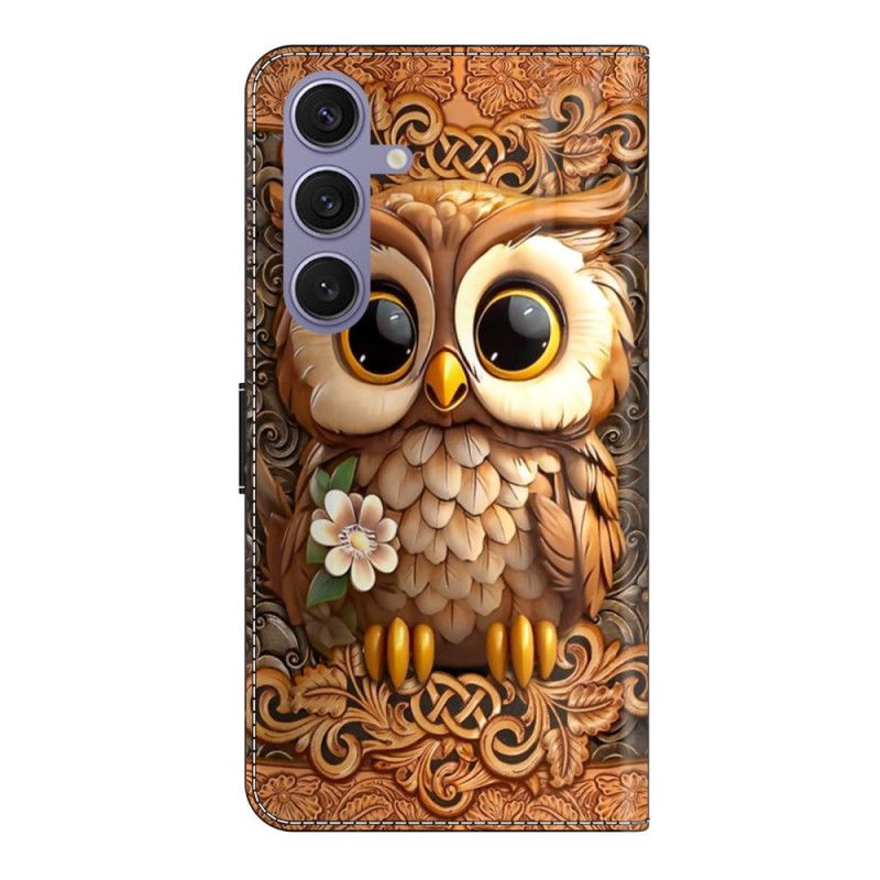 Leren Hoesje Voor Samsung Galaxy S25 Plus 5g Kleine Uil