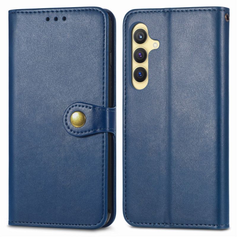 Leren Hoesje Voor Samsung Galaxy S25 Plus 5g Knoopsluiting