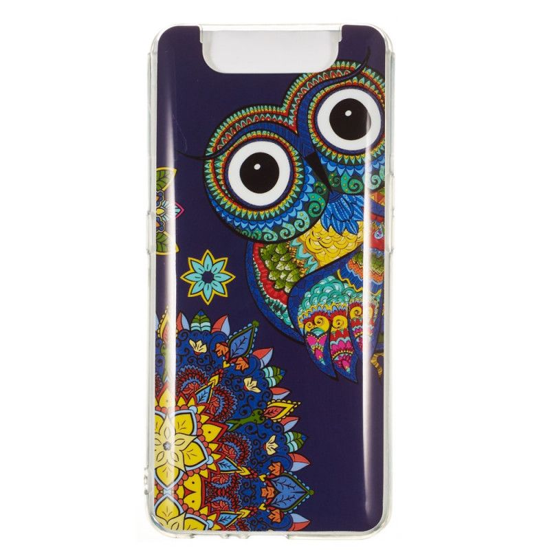 Case Hoesje Samsung Galaxy A80 / A90 Telefoonhoesje Fluorescerende Mandala-Uil