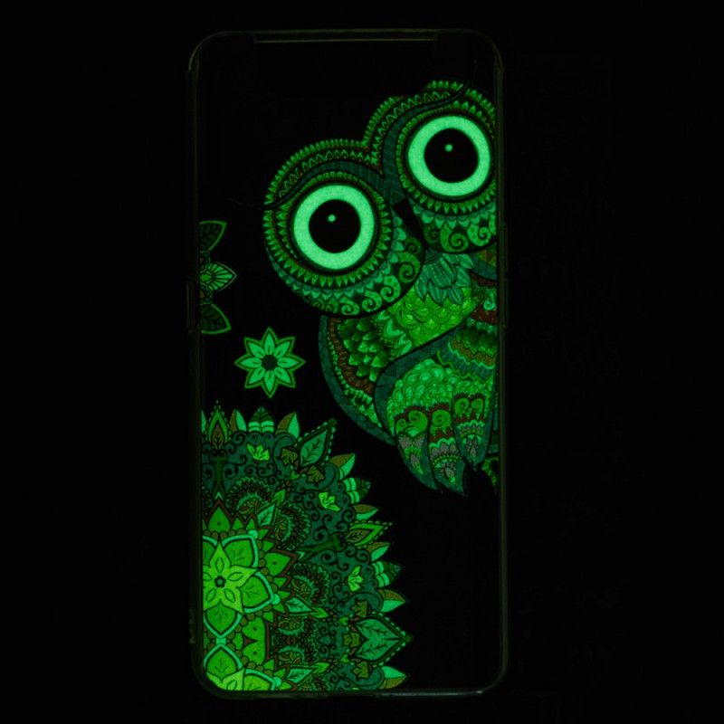 Case Hoesje Samsung Galaxy A80 / A90 Telefoonhoesje Fluorescerende Mandala-Uil