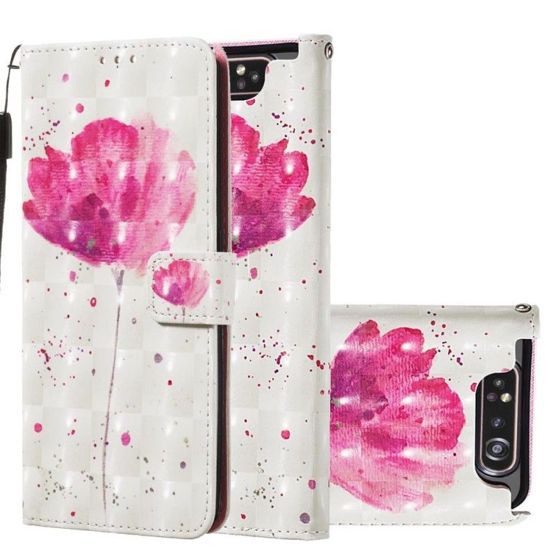 Cover Folio-hoesje Samsung Galaxy A80 / A90 Telefoonhoesje Aquarel Klaproos