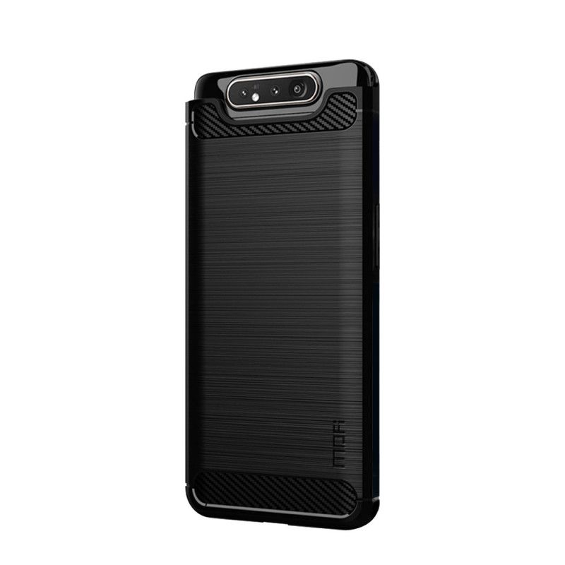 Cover Hoesje Samsung Galaxy A80 / A90 Grijs Zwart Telefoonhoesje Mofi Geborstelde Koolstofvezel