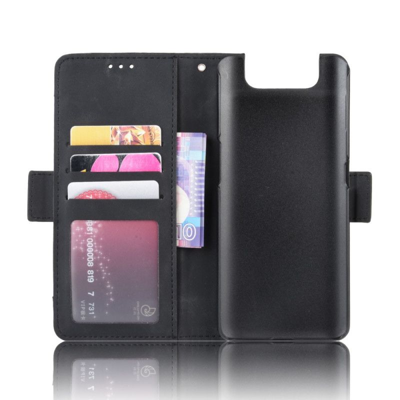 Flip Case Leren Samsung Galaxy A80 / A90 Rood Zwart Eersteklas Multikaart