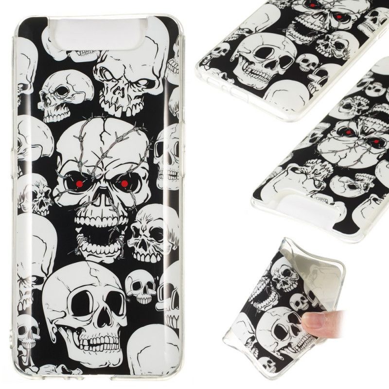 Hoesje Samsung Galaxy A80 / A90 Aandacht Fluorescerende Schedels
