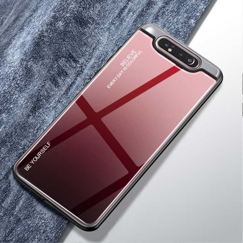 Hoesje Samsung Galaxy A80 / A90 Magenta Rood Wees Jezelf Gehard Glas