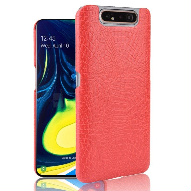 Hoesje Samsung Galaxy A80 / A90 Rood Zwart Krokodillenhuideffect