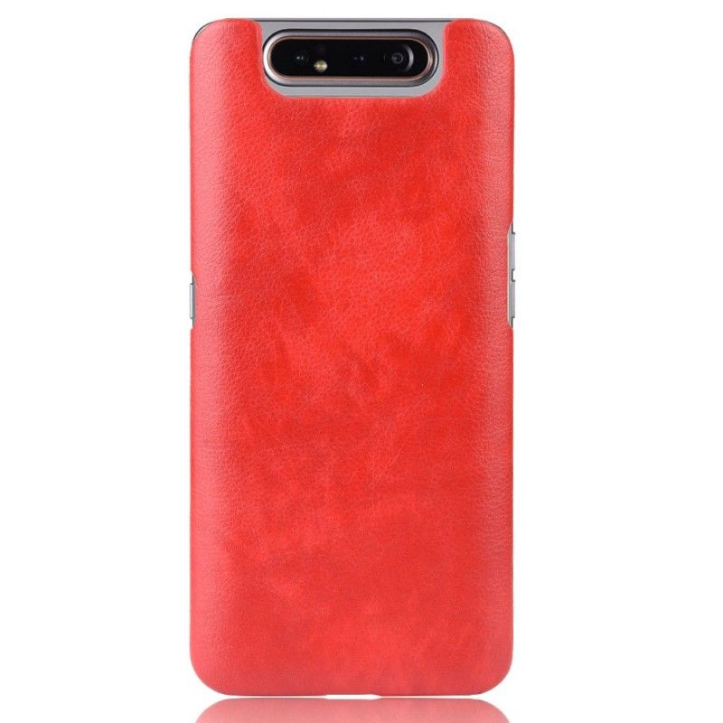 Hoesje Samsung Galaxy A80 / A90 Rood Zwart Lychee Leereffect