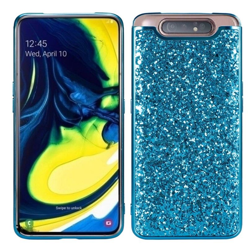 Hoesje voor Samsung Galaxy A80 / A90 Rood Zwart Premium Glitter
